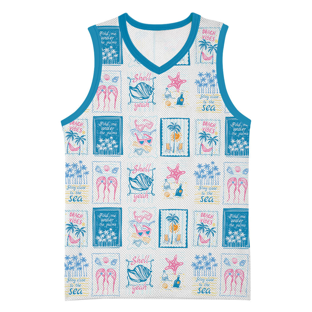 Hawaii Coastal Summer Postcard Basketball Jersey LT01 Unisex Multicolor - Polynesian Pride