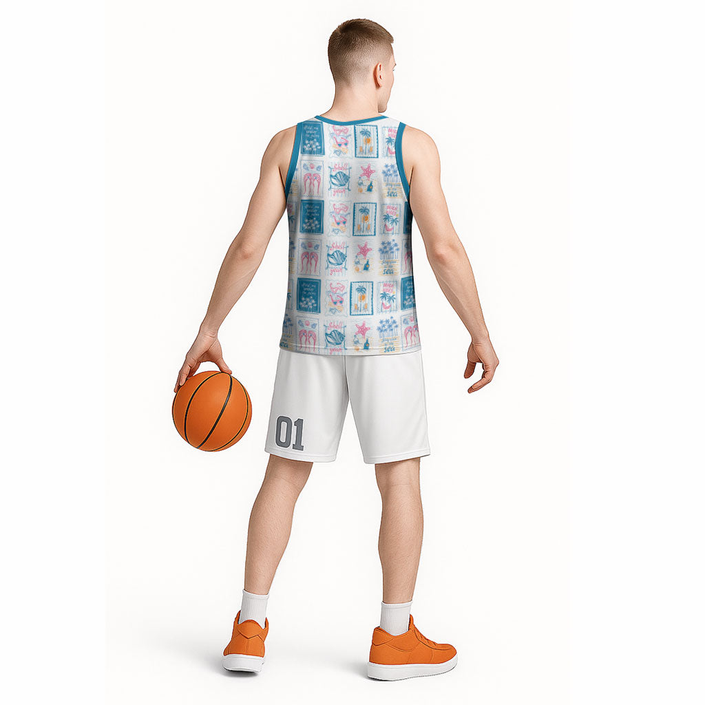 Hawaii Coastal Summer Postcard Basketball Jersey LT01 - Polynesian Pride