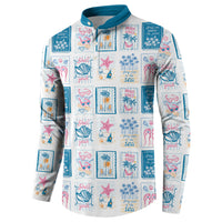 Hawaii Coastal Summer Postcard Button Sweatshirt LT01 - Polynesian Pride