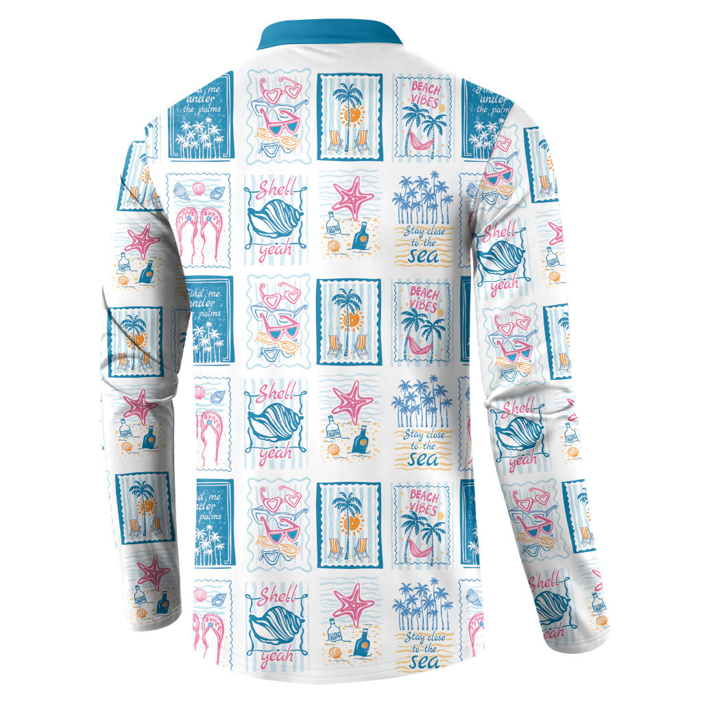 Hawaii Coastal Summer Postcard Button Sweatshirt LT01 - Polynesian Pride