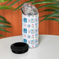 Hawaii Coastal Summer Postcard 4 in 1 Can Cooler Tumbler LT01 - Polynesian Pride