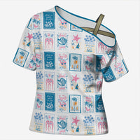 Hawaii Coastal Summer Postcard Cross Shoulder Shirt LT01 Female Multicolor - Polynesian Pride