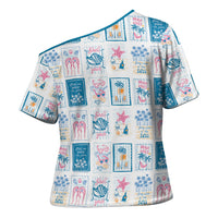 Hawaii Coastal Summer Postcard Cross Shoulder Shirt LT01 - Polynesian Pride