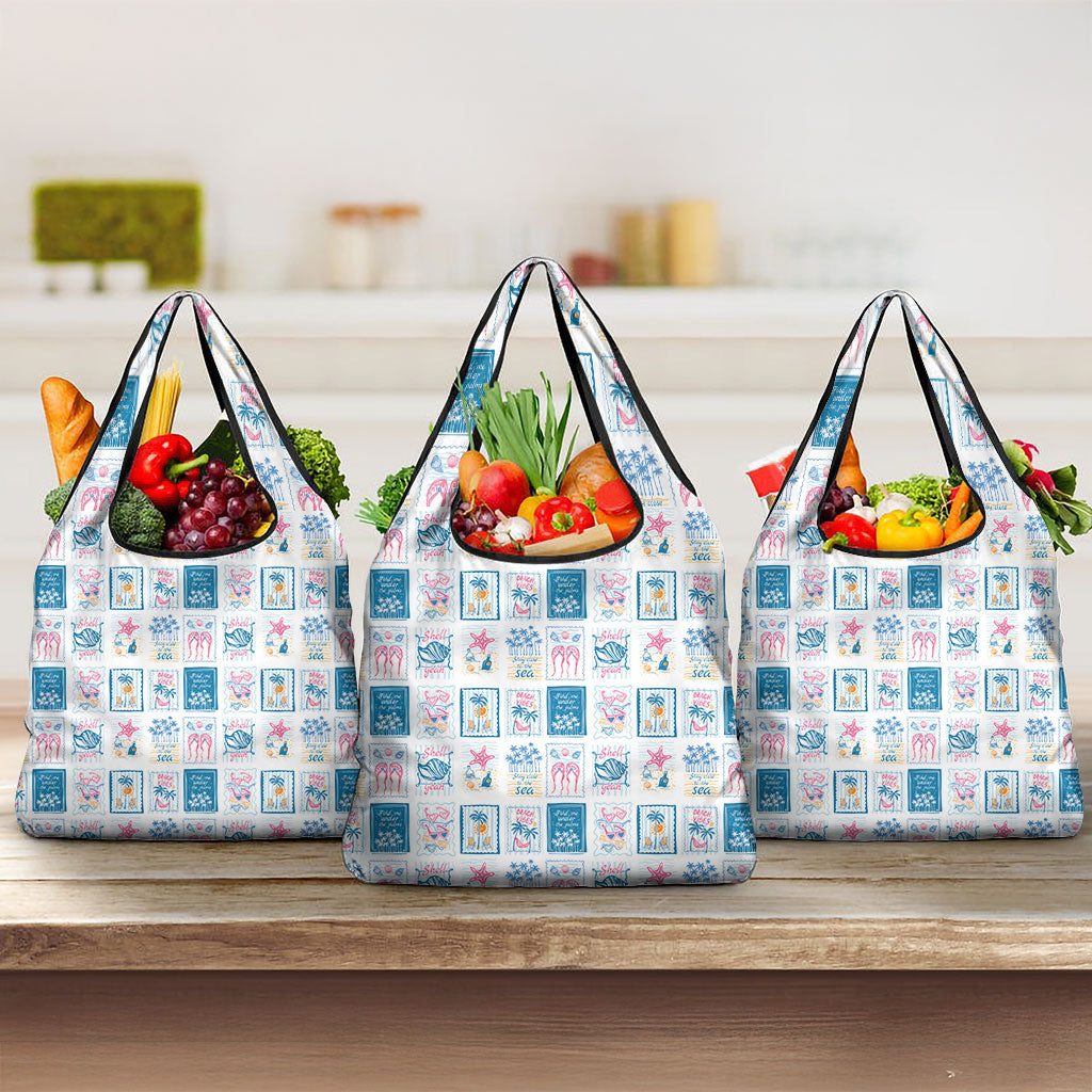 Hawaii Coastal Summer Postcard Grocery Bag LT01 3-pack One Size Multicolor - Polynesian Pride