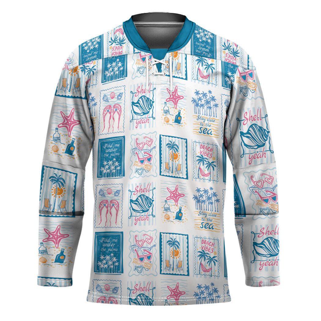 Hawaii Coastal Summer Postcard Hockey Jersey LT01 Unisex Multicolor - Polynesian Pride