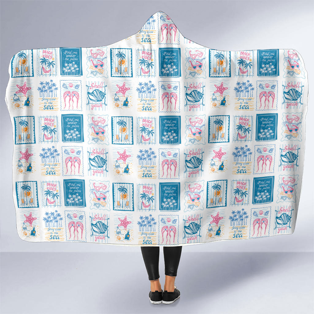 Hawaii Coastal Summer Postcard Hooded Blanket LT01 One Size Multicolor - Polynesian Pride