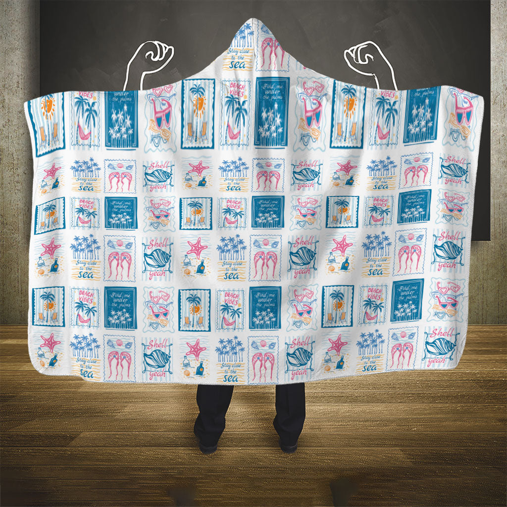 Hawaii Coastal Summer Postcard Hooded Blanket LT01 - Polynesian Pride