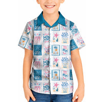 Hawaii Coastal Summer Postcard Kid Hawaiian Shirt LT01 Kid Multicolor - Polynesian Pride