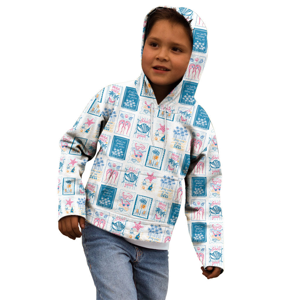 Hawaii Coastal Summer Postcard Kid Hoodie LT01 - Polynesian Pride