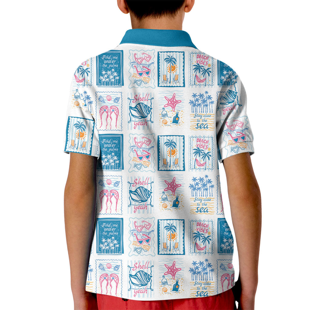 Hawaii Coastal Summer Postcard Kid Polo Shirt LT01 - Polynesian Pride