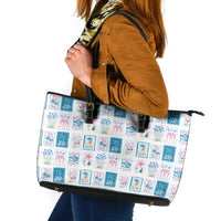 Hawaii Coastal Summer Postcard Leather Tote Bag LT01 Multicolor - Polynesian Pride