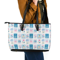 Hawaii Coastal Summer Postcard Leather Tote Bag LT01 - Polynesian Pride