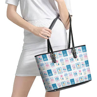 Hawaii Coastal Summer Postcard Leather Tote Bag LT01 - Polynesian Pride