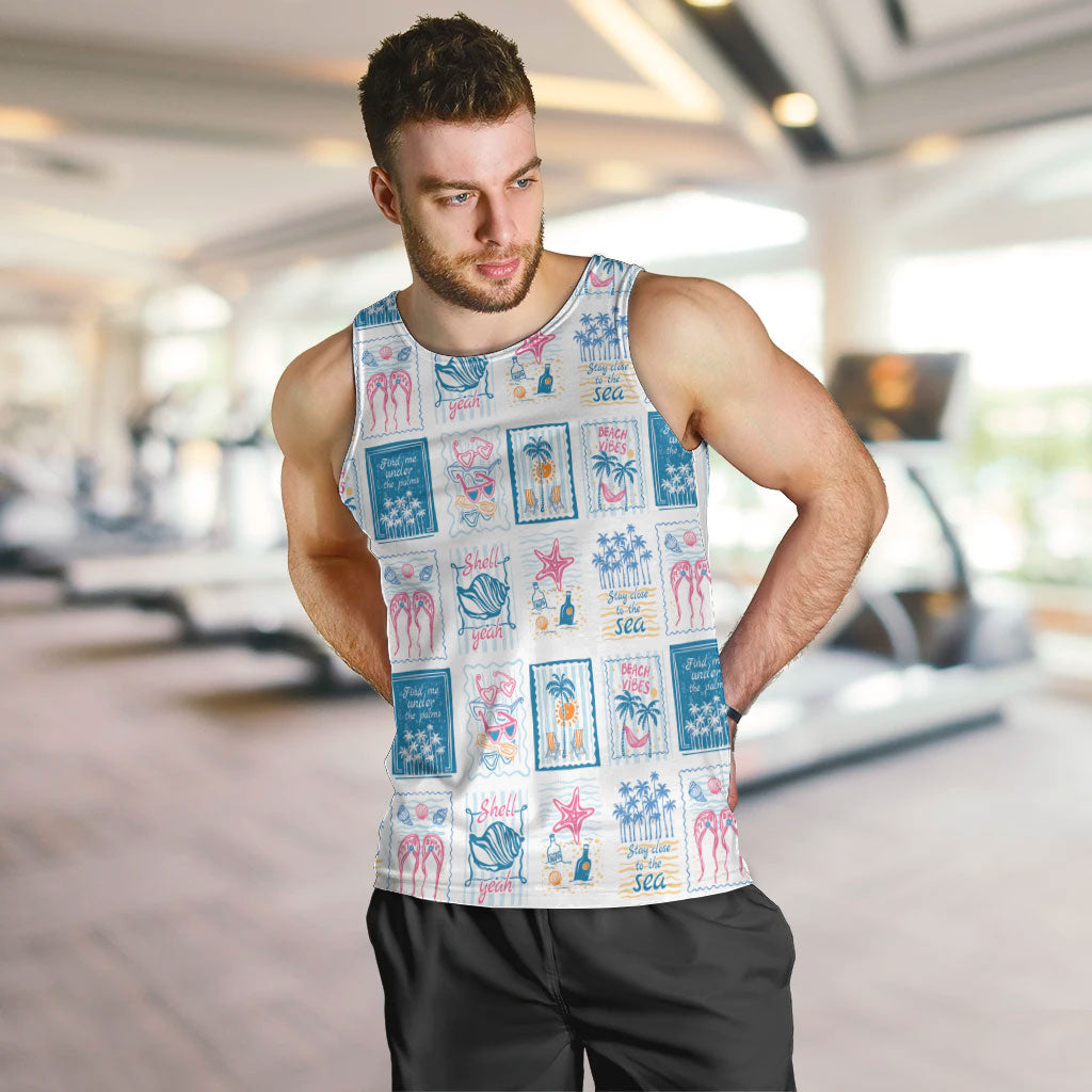 Hawaii Coastal Summer Postcard Men Tank Top LT01 Multicolor - Polynesian Pride
