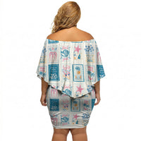 Hawaii Coastal Summer Postcard Off Shoulder Short Dress LT01 - Polynesian Pride