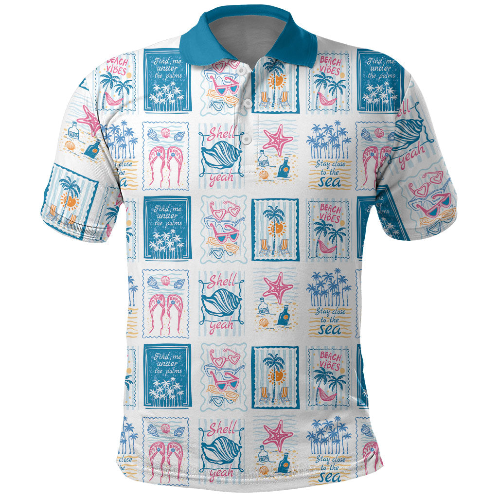 Hawaii Coastal Summer Postcard Polo Shirt LT01 Multicolor - Polynesian Pride