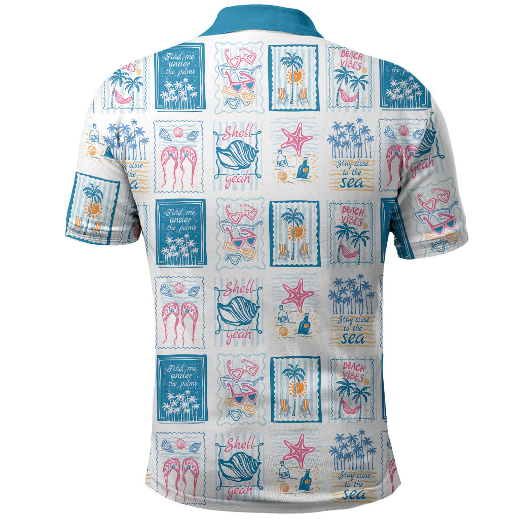 Hawaii Coastal Summer Postcard Polo Shirt LT01 - Polynesian Pride