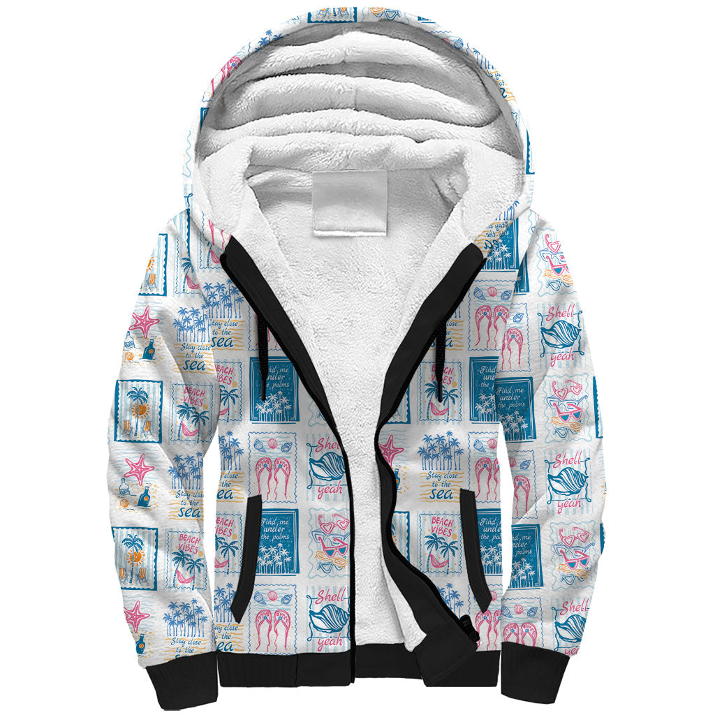 Hawaii Coastal Summer Postcard Sherpa Hoodie LT01 Unisex Multicolor - Polynesian Pride