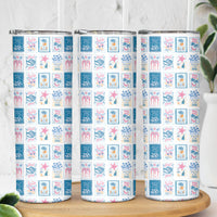 Hawaii Coastal Summer Postcard Skinny Tumbler LT01 - Polynesian Pride