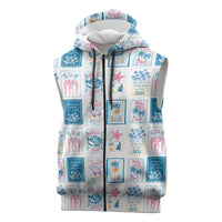 Hawaii Coastal Summer Postcard Sleeveless Zip Hoodie LT01 Multicolor - Polynesian Pride