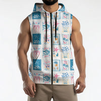 Hawaii Coastal Summer Postcard Sleeveless Zip Hoodie LT01 - Polynesian Pride