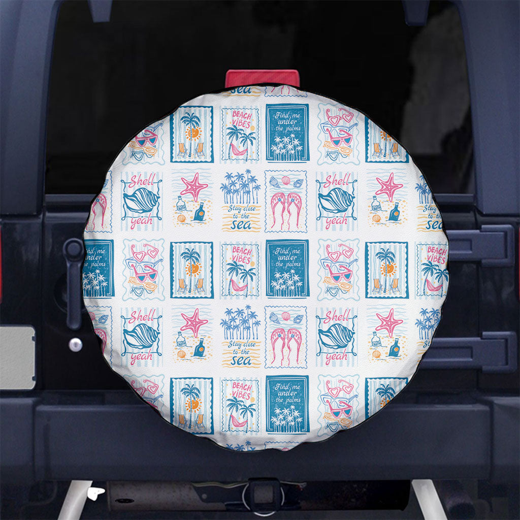 Hawaii Coastal Summer Postcard Spare Tire Cover LT01 No hole Multicolor - Polynesian Pride