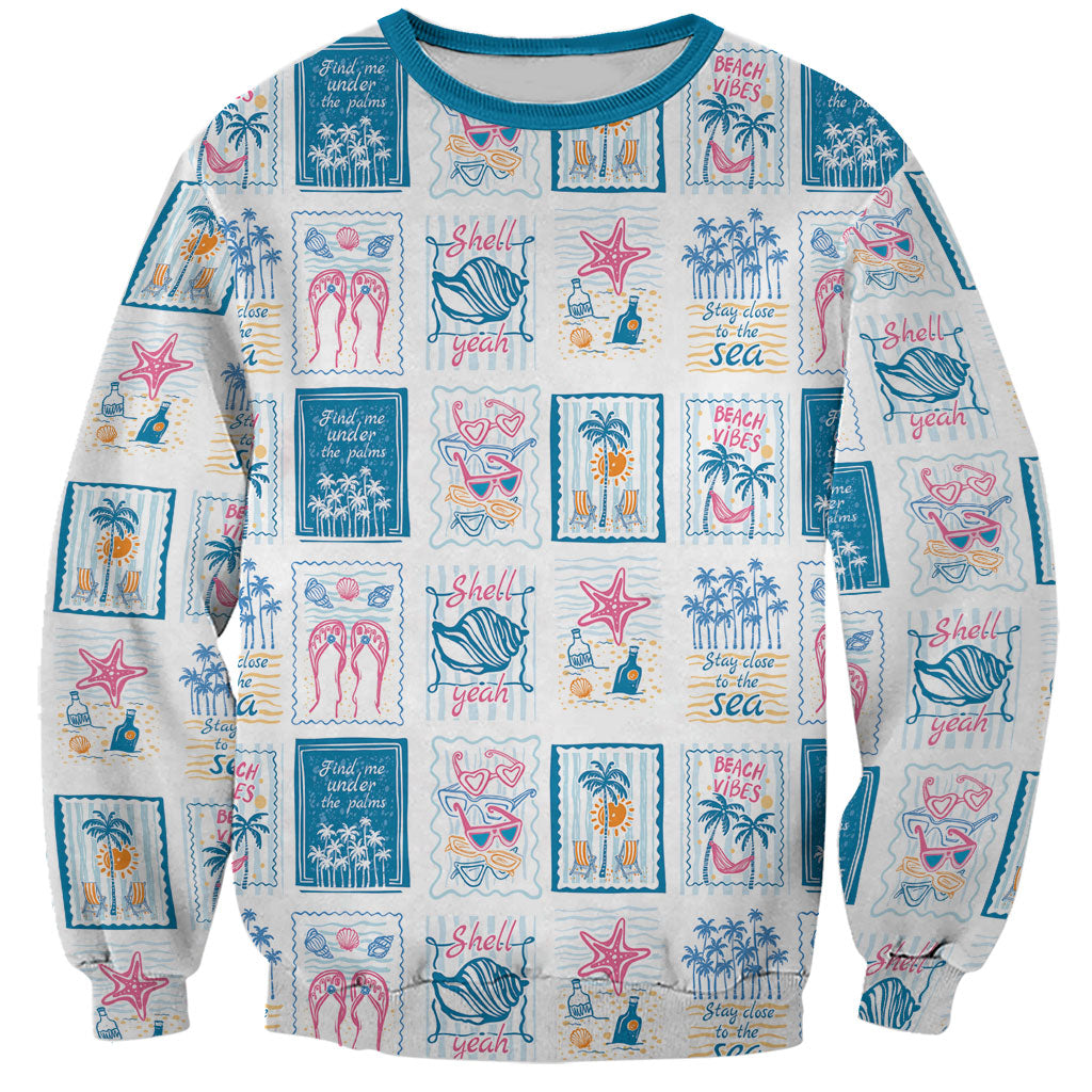 Hawaii Coastal Summer Postcard Sweatshirt LT01 Unisex Multicolor - Polynesian Pride