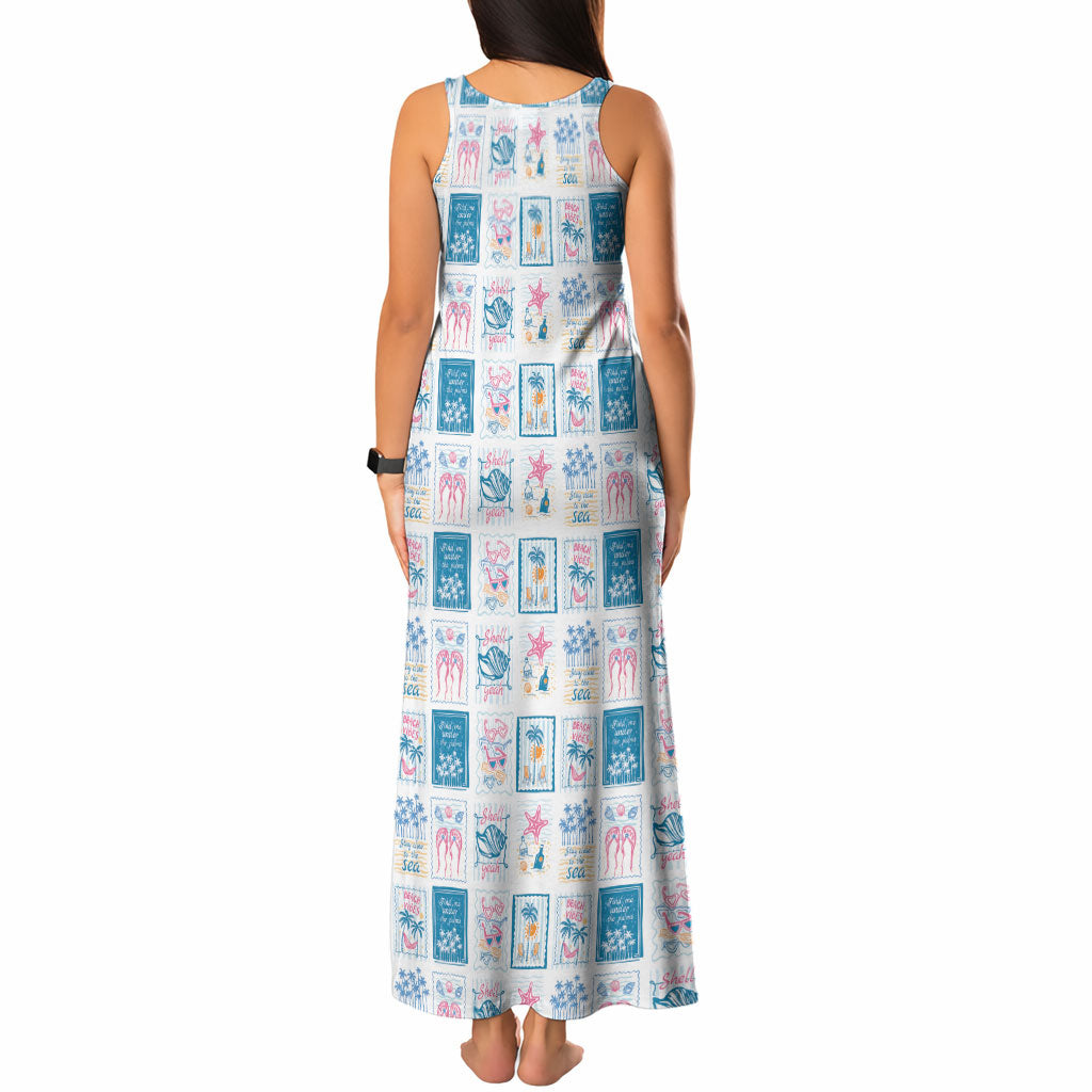 Hawaii Coastal Summer Postcard Tank Maxi Dress LT01 - Polynesian Pride