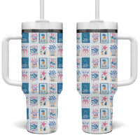 Hawaii Coastal Summer Postcard Tumbler With Handle LT01 One Size: 40 oz Multicolor - Polynesian Pride