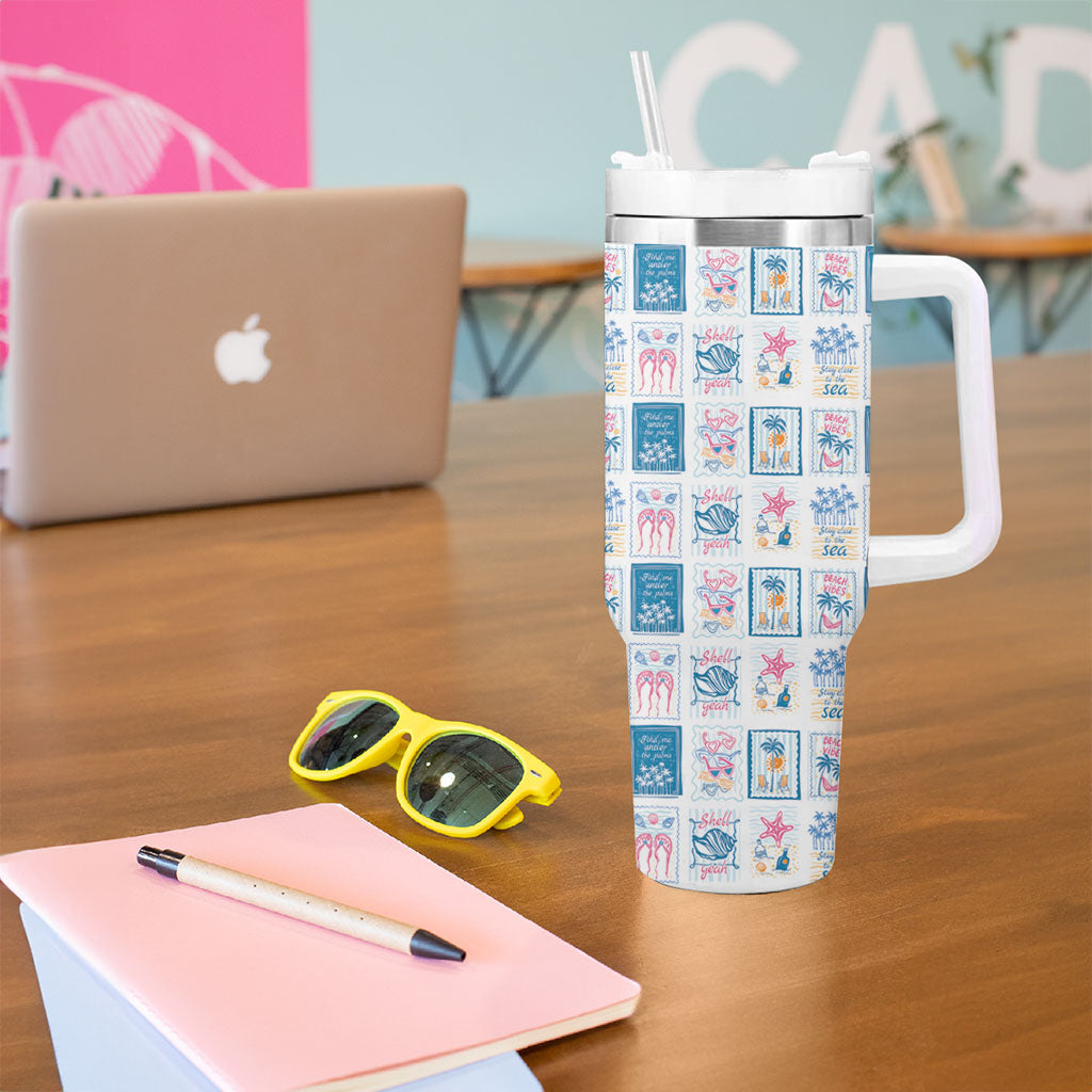 Hawaii Coastal Summer Postcard Tumbler With Handle LT01 - Polynesian Pride