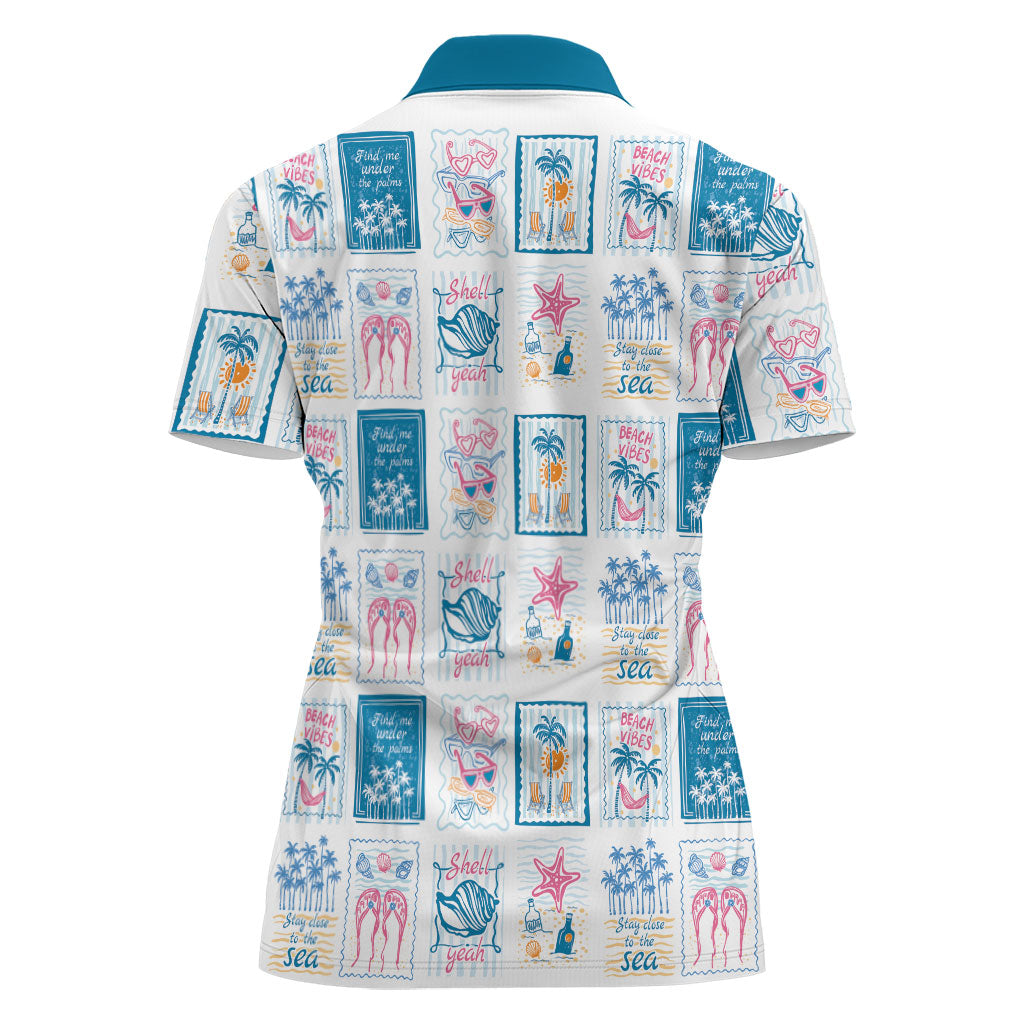 Hawaii Coastal Summer Postcard Women Polo Shirt LT01 - Polynesian Pride