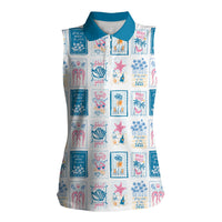 Hawaii Coastal Summer Postcard Women Sleeveless Polo Shirt LT01 Female Multicolor - Polynesian Pride
