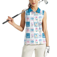Hawaii Coastal Summer Postcard Women Sleeveless Polo Shirt LT01 - Polynesian Pride