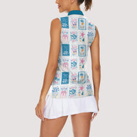 Hawaii Coastal Summer Postcard Women Sleeveless Polo Shirt LT01 - Polynesian Pride