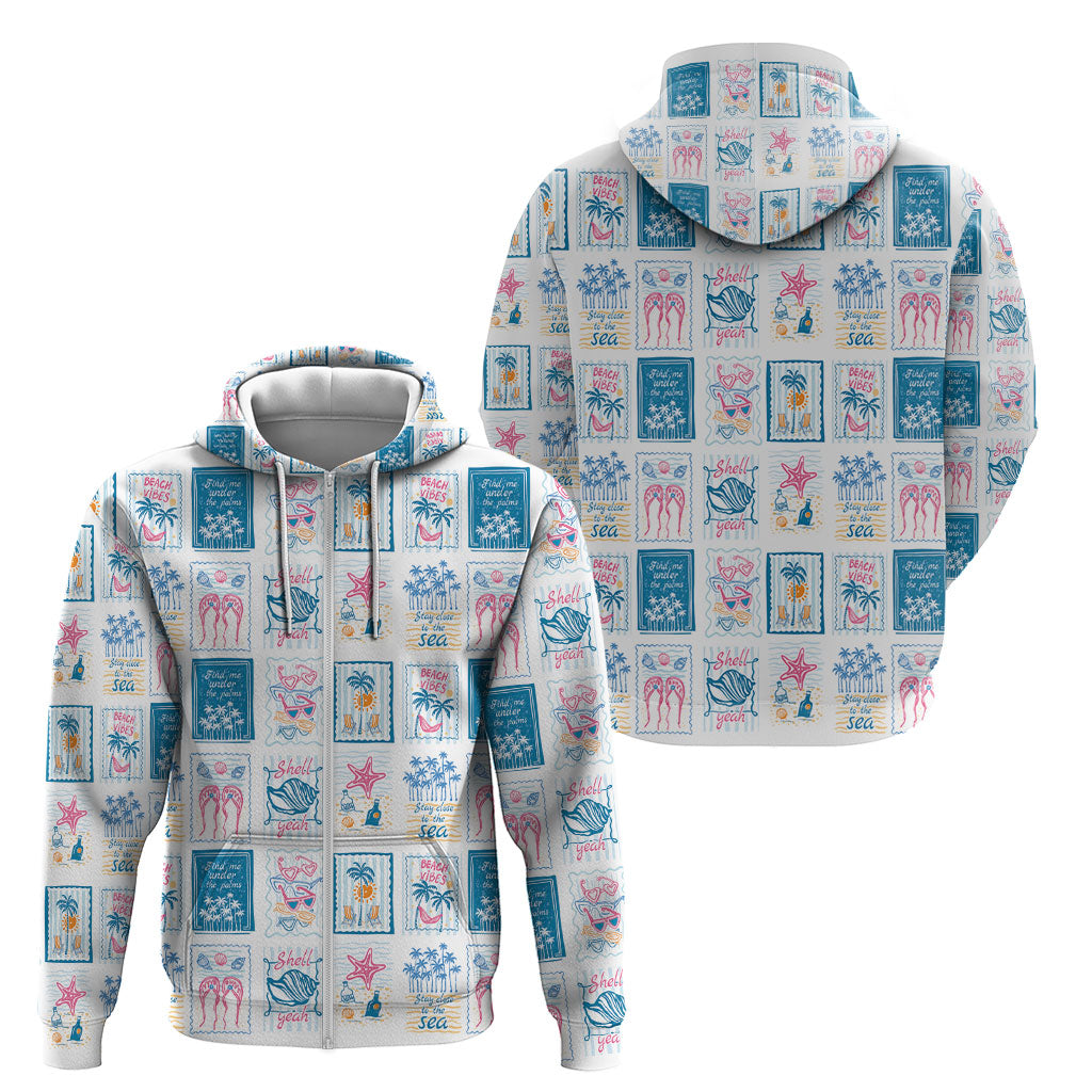 Hawaii Coastal Summer Postcard Zip Hoodie LT01 - Polynesian Pride