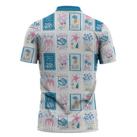 Hawaii Coastal Summer Postcard Zipper Polo Shirt LT01 - Polynesian Pride