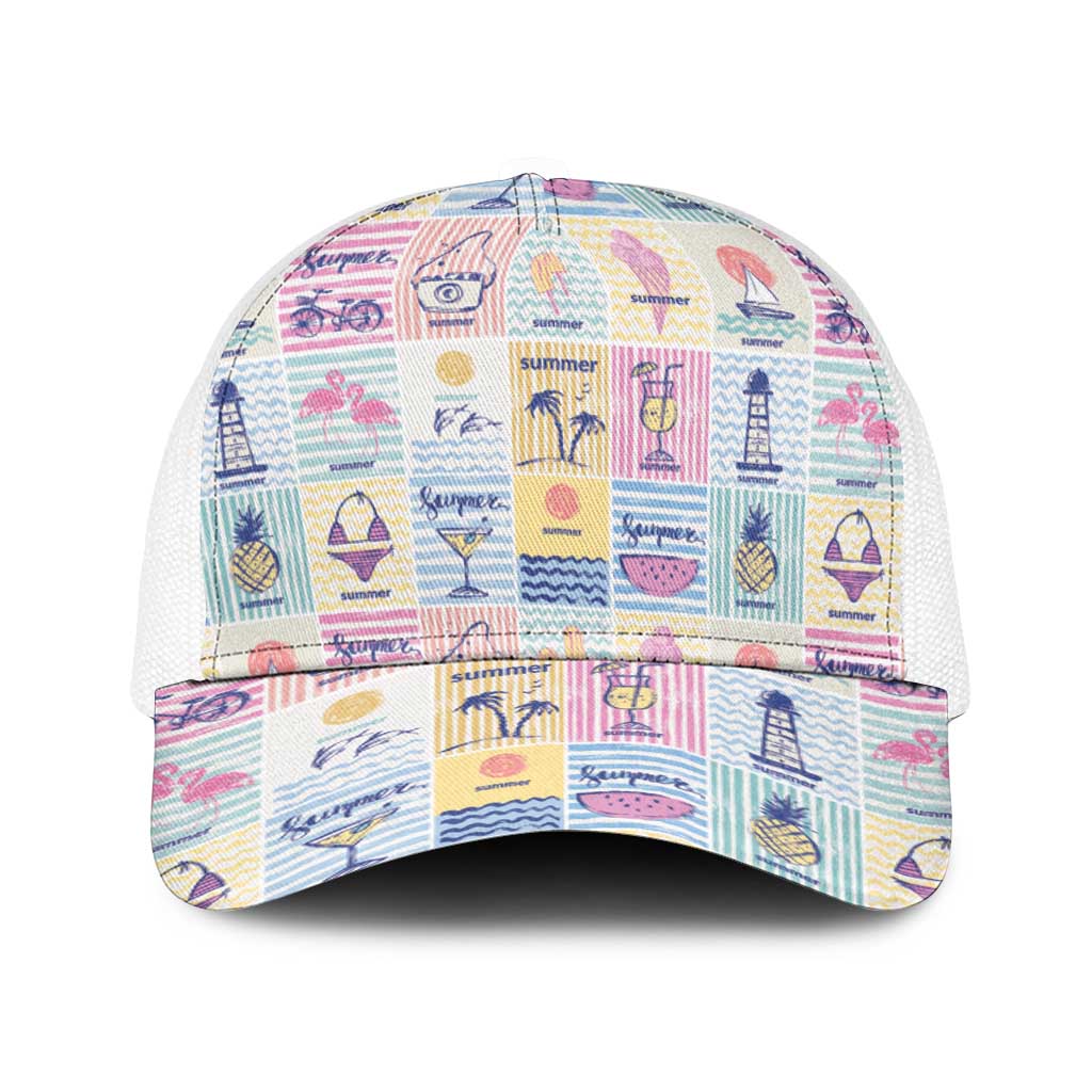 Aloha Summer Posters Grunge Textures Baseball Net Cap LT01 One Size White Multicolor - Polynesian Pride