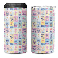 Aloha Summer Posters Grunge Textures 4 in 1 Can Cooler Tumbler LT01 One Size: 16 oz Multicolor - Polynesian Pride