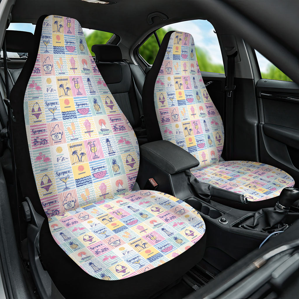 Aloha Summer Posters Grunge Textures Car Seat Cover LT01 One Size Multicolor - Polynesian Pride