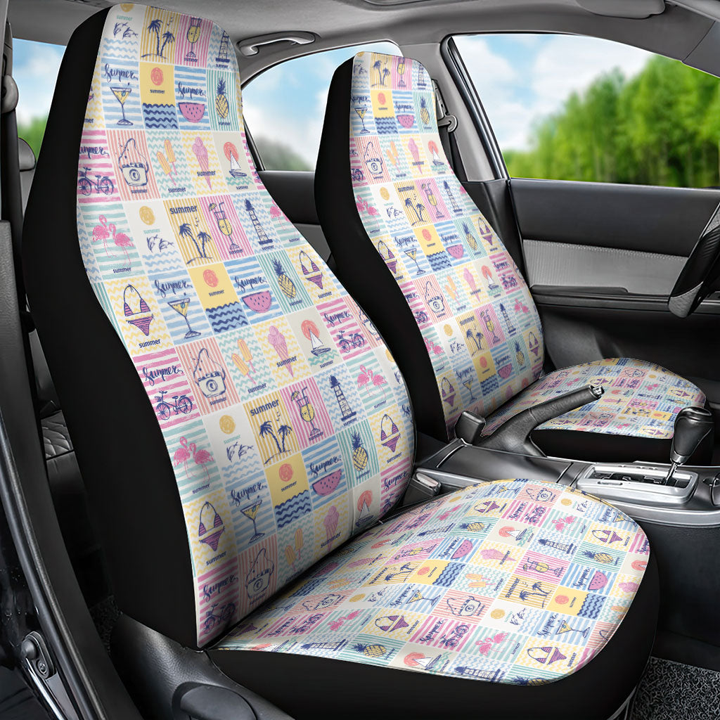Aloha Summer Posters Grunge Textures Car Seat Cover LT01 - Polynesian Pride