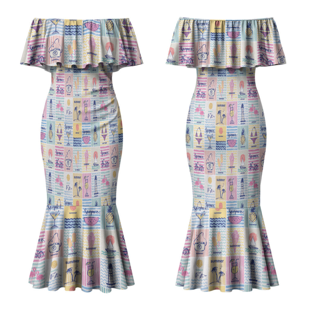 Aloha Summer Posters Grunge Textures Couples Matching Mermaid Dress and Hawaiian Shirt LT01 - Polynesian Pride