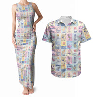 Aloha Summer Posters Grunge Textures Couples Matching Tank Maxi Dress and Hawaiian Shirt LT01 Multicolor - Polynesian Pride