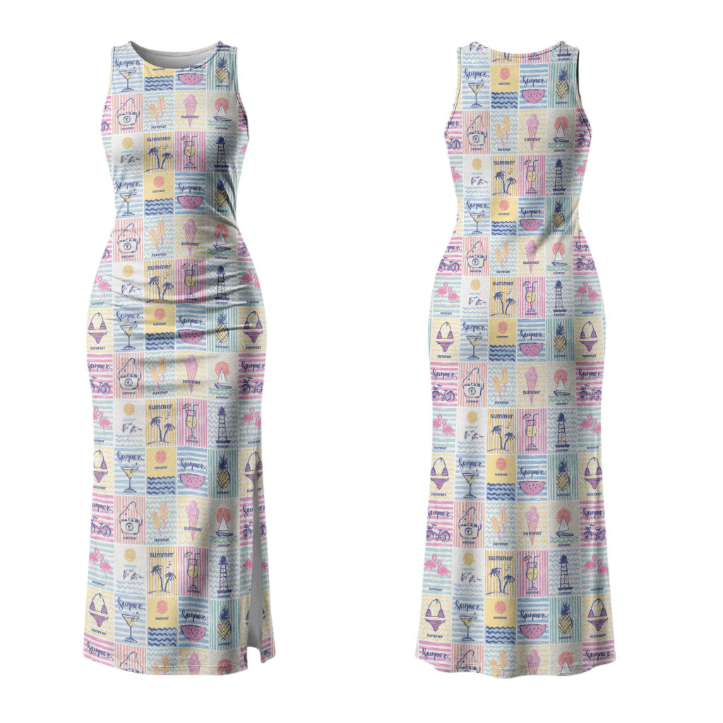 Aloha Summer Posters Grunge Textures Couples Matching Tank Maxi Dress and Long Sleeve Button Shirt LT01 - Polynesian Pride