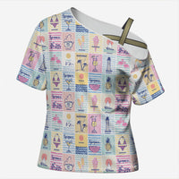 Aloha Summer Posters Grunge Textures Cross Shoulder Shirt LT01 Female Multicolor - Polynesian Pride
