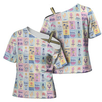 Aloha Summer Posters Grunge Textures Cross Shoulder Shirt LT01 - Polynesian Pride