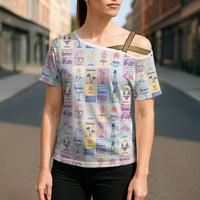 Aloha Summer Posters Grunge Textures Cross Shoulder Shirt LT01 - Polynesian Pride