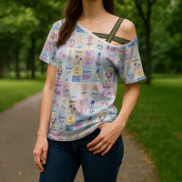 Aloha Summer Posters Grunge Textures Cross Shoulder Shirt LT01 - Polynesian Pride