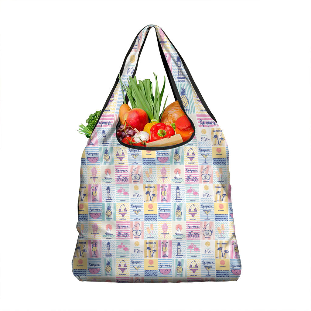 Aloha Summer Posters Grunge Textures Grocery Bag LT01 1-pack One Size Multicolor - Polynesian Pride