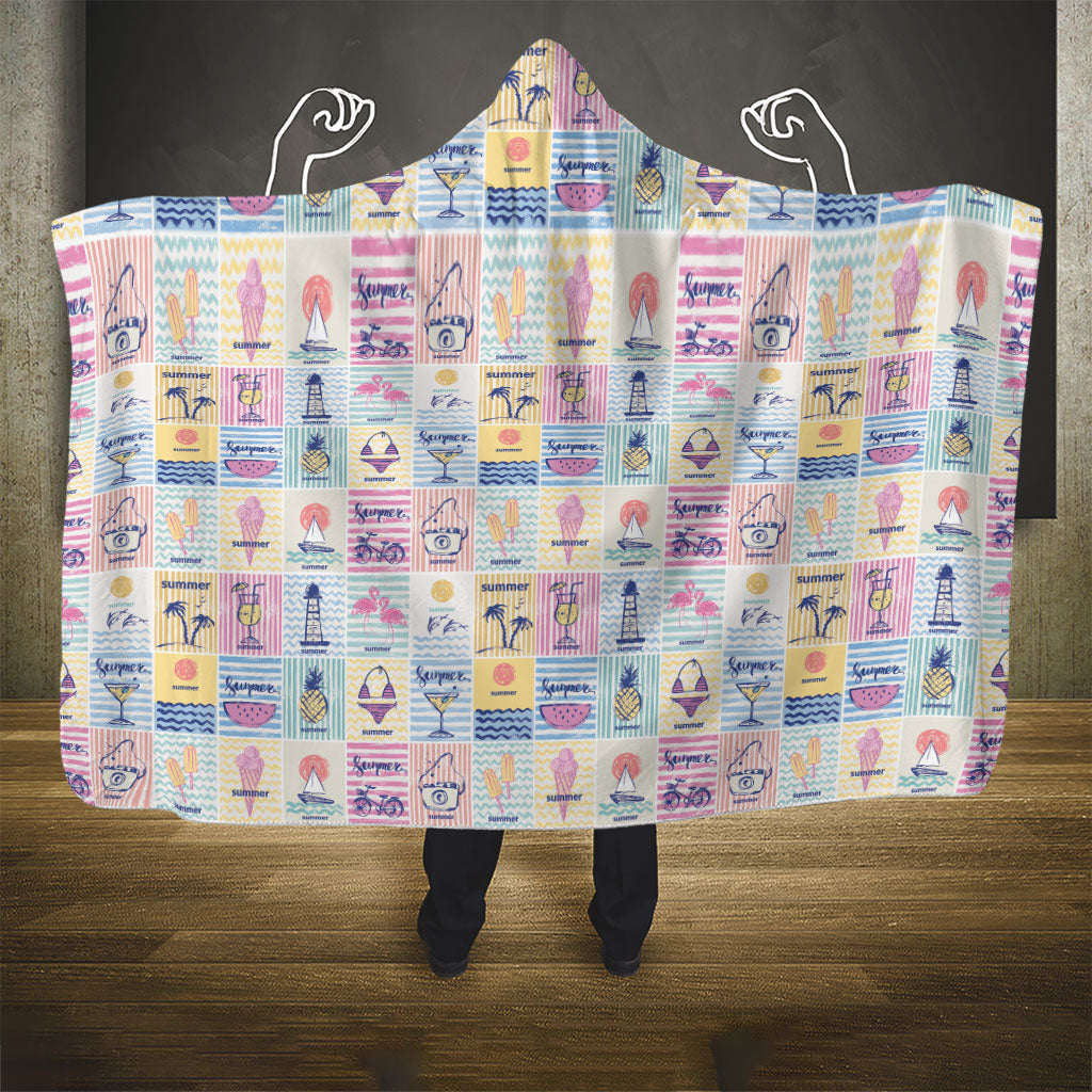 Aloha Summer Posters Grunge Textures Hooded Blanket LT01 - Polynesian Pride