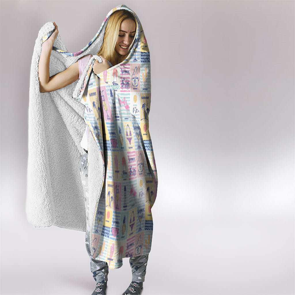 Aloha Summer Posters Grunge Textures Hooded Blanket LT01 - Polynesian Pride
